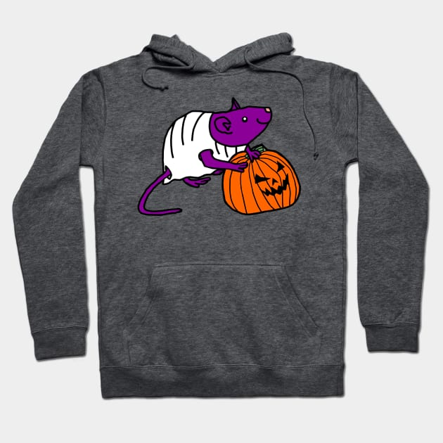 Cute Rat Getting Ready for Halloween Horror Hoodie by ellenhenryart